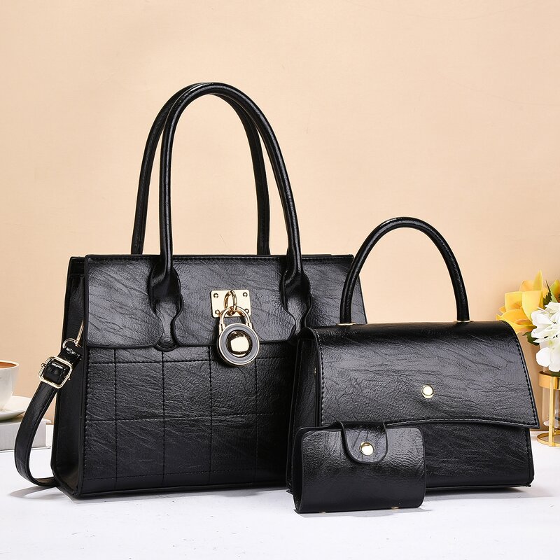 Leather Set Supplier - OEM Women's Three-Piece Shoulder Bag