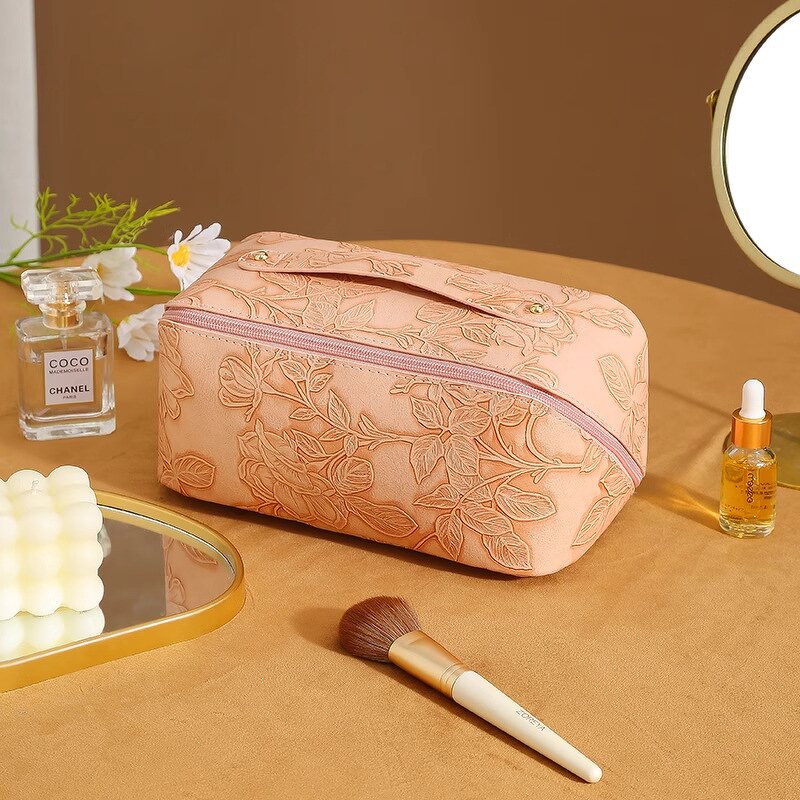 Cosmetic Case Factory - OEM Floral Fruit PU Leather Travel