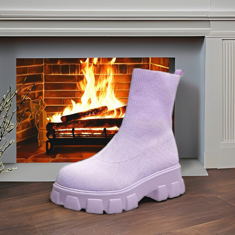 Winter Boots Manufacturer - OEM Women's Plain Short Knit Boots