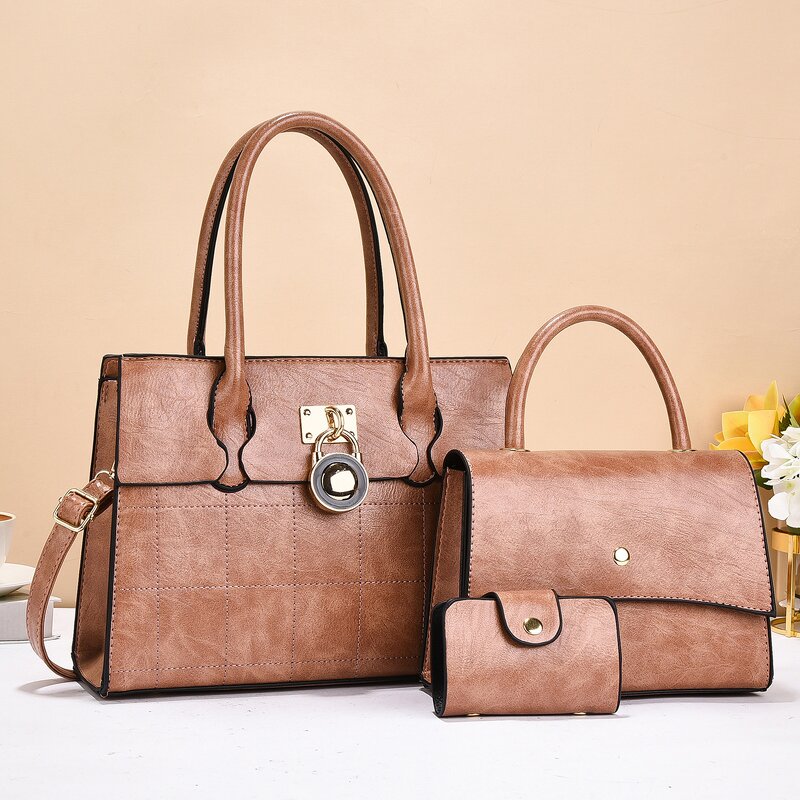 Leather Set Supplier - OEM Women's Three-Piece Shoulder Bag