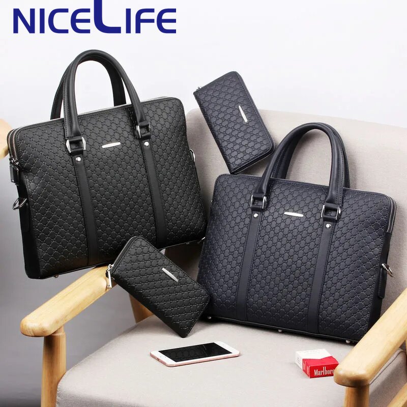 Office Bag Supplier - OEM Real Cow Leather Laptop Briefcase