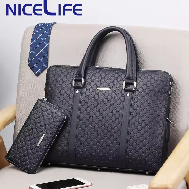 Office Bag Supplier - OEM Real Cow Leather Laptop Briefcase