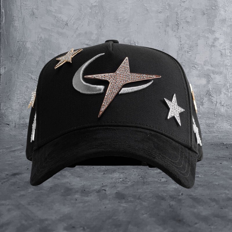 Baseball Cap Supplier - OEM 3D Embroidery Rhinestone Fitted Cap