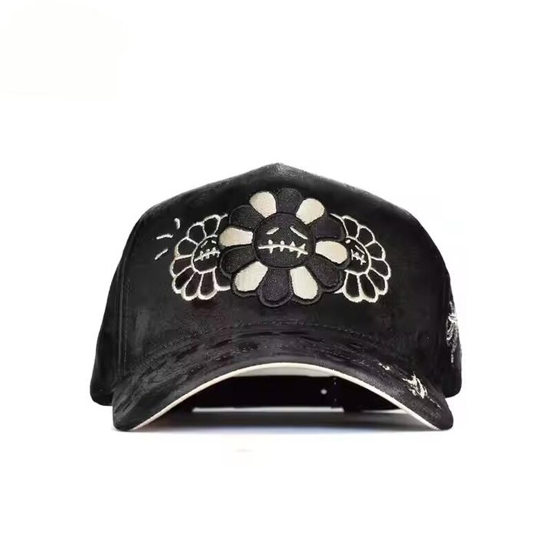 Caps Manufacturer - OEM 5 Panel A Frame Wide Brim Rhinestone