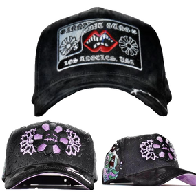 Caps Manufacturer - OEM 5 Panel A Frame Wide Brim Rhinestone