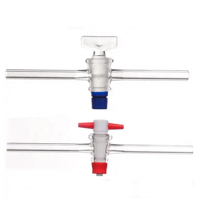 PTFE Stopcock Factory - Two-Way Straight Bore with Key Customizable