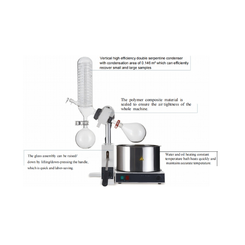 Sliding Rotary Evaporator Factory - 5L Up-and-Down Vacuum Extraction