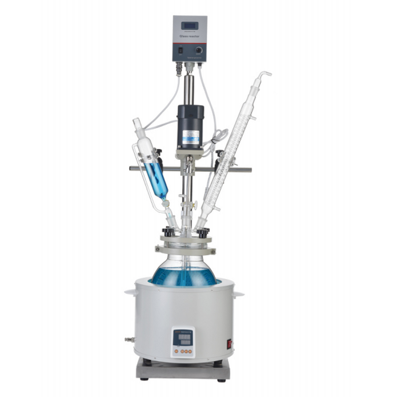 Glass Reactor Kettle Factory - 2L Single-Layer with Heating Digital