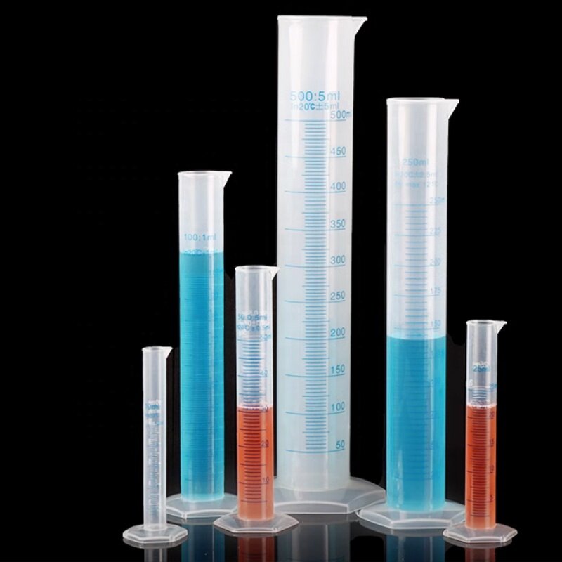 Graduated Cylinder Factory - 500ml Plastic with Blue Markings