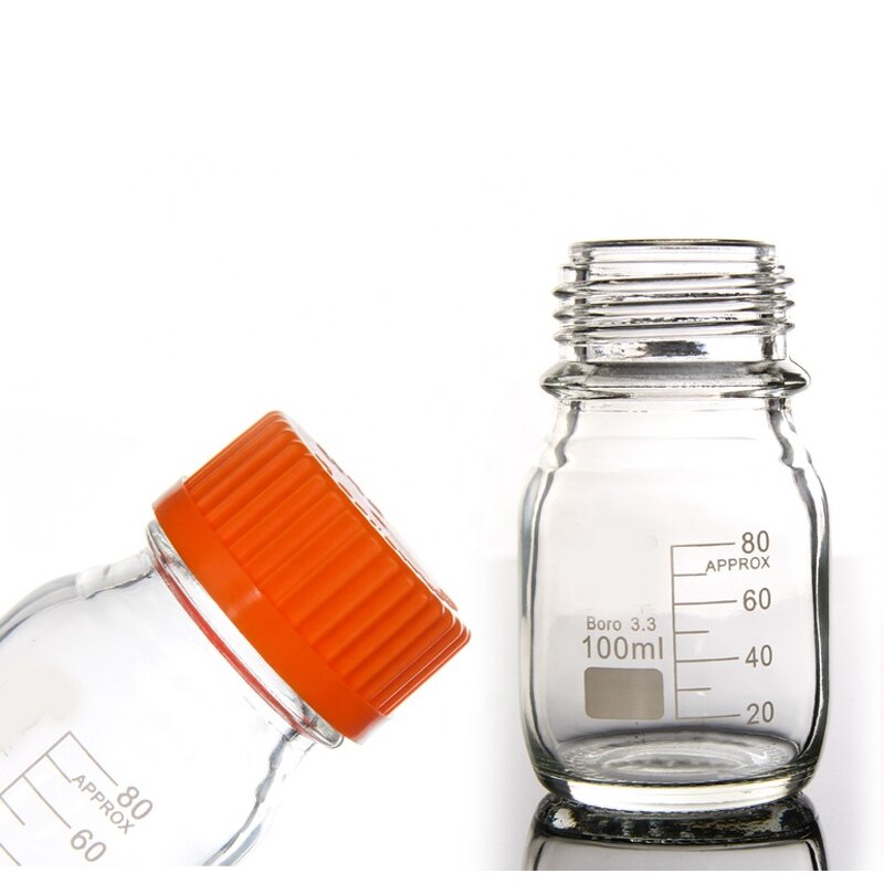 Reagent Bottle Manufacturer - Orange Screw Cap Glass with Scale