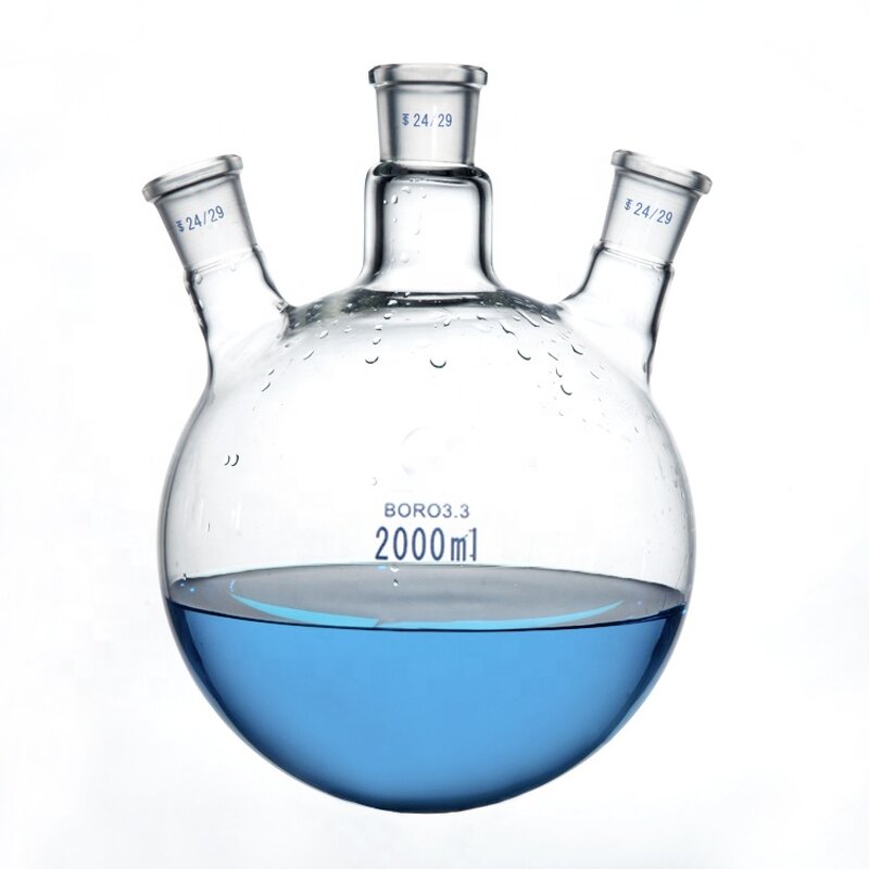 Round Bottom Flask Factory - 2000ml Three Neck Boiling Flask Glass