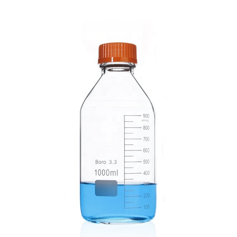 Reagent Bottle Manufacturer - Orange Screw Cap Glass with Scale