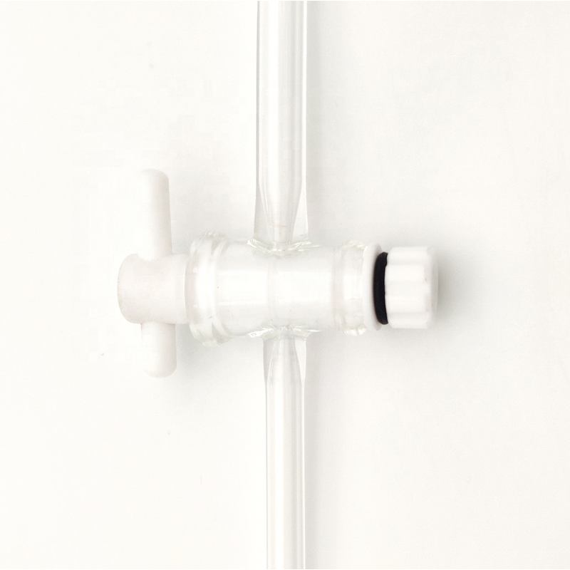 PTFE Stopcock Factory - Two-Way Straight Bore with Key Customizable