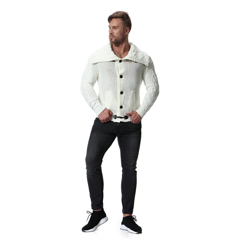 Cardigan Factory - OEM Casual Knitted Crew Neck Zipper Men's
