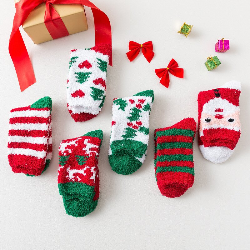 Christmas Socks Supplier - OEM Custom Spandex Jacquard Fuzzy