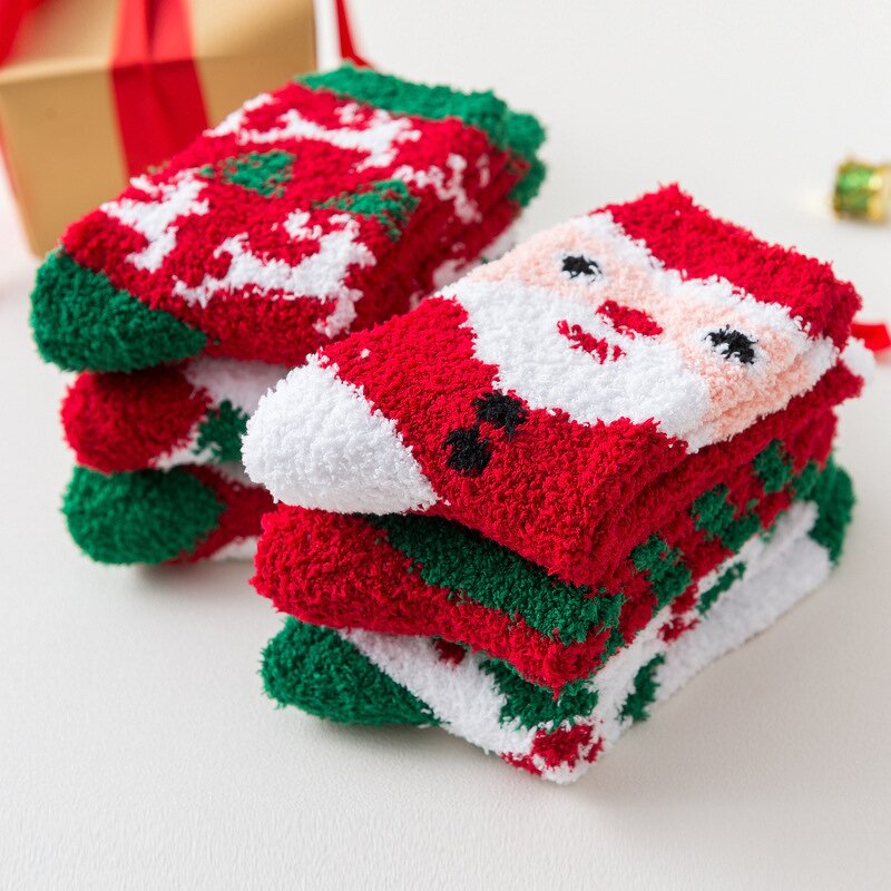 Christmas Socks Supplier - OEM Custom Spandex Jacquard Fuzzy