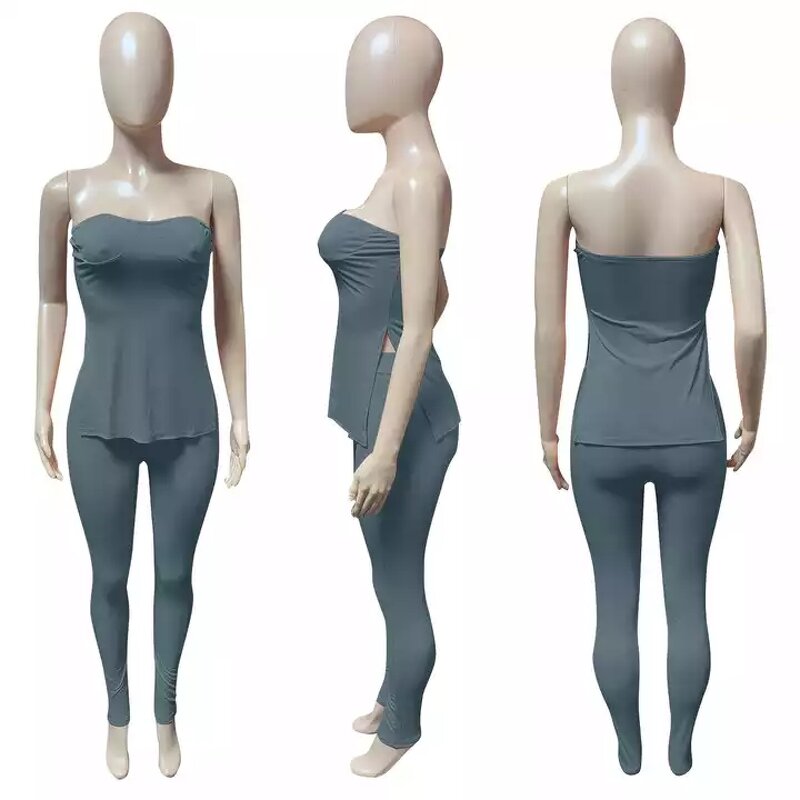 Outfits Set Factory - OEM Summer Party Club 2 Piece Ribbed