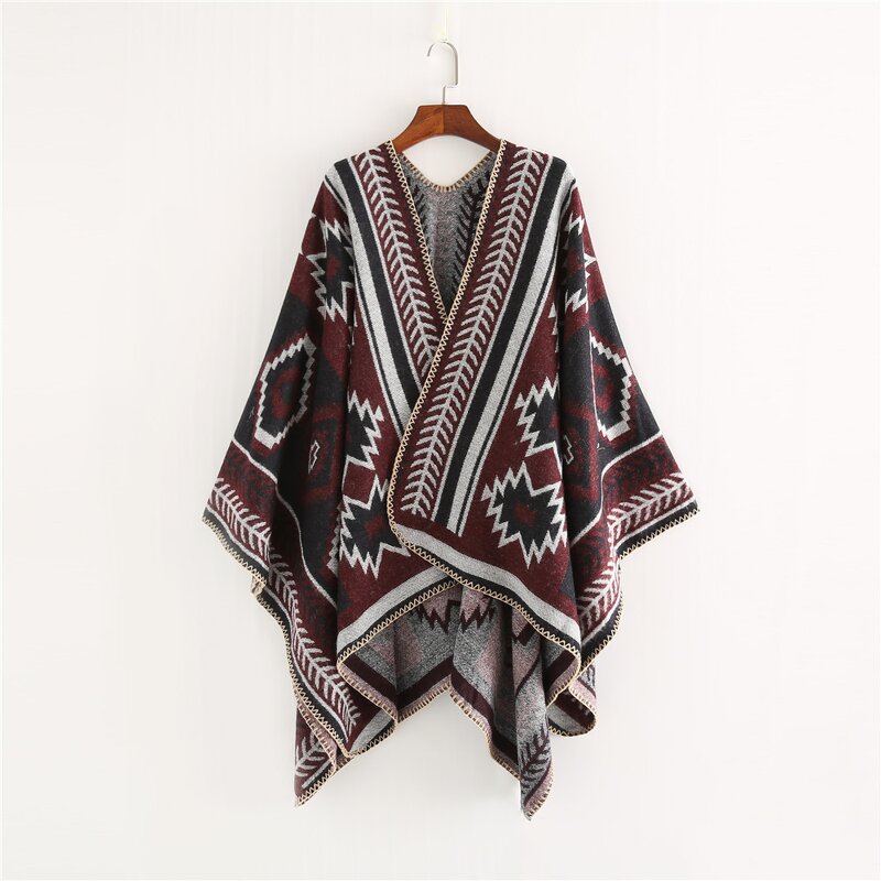Poncho Shawl Supplier - OEM Multi Color Winter Thick Bohemia