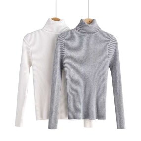 Sweater Supplier - OEM Custom Women Turtleneck High Neck Cotton