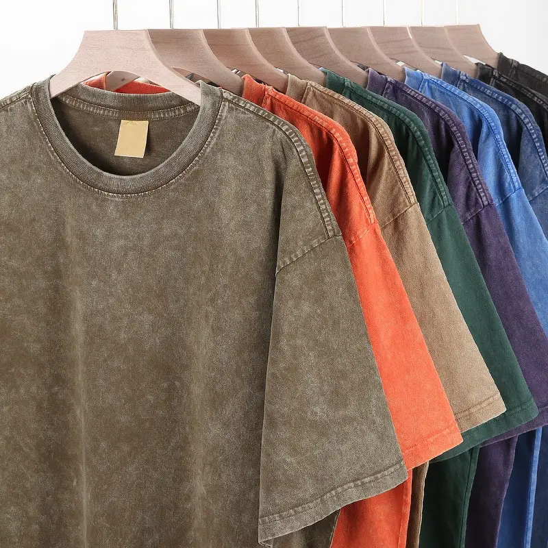 T-Shirt Supplier - OEM Heavyweight 100% Cotton Stone-Washed