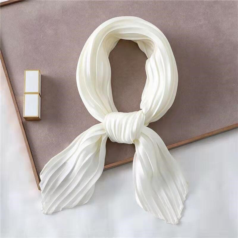 Square Scarf Supplier - OEM Women's Pleated Satin Silk Hair