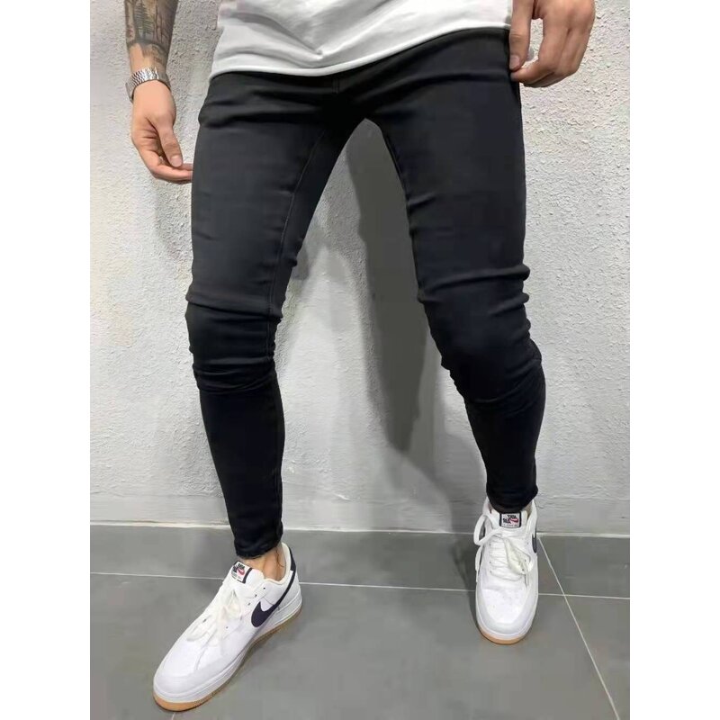Jeans Manufacturer - OEM Elastic Slim Men's Solid Color Trousers