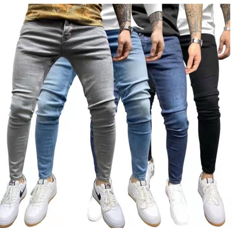 Jeans Manufacturer - OEM Elastic Slim Men's Solid Color Trousers