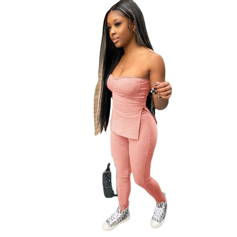 Outfits Set Factory - OEM Summer Party Club 2 Piece Ribbed