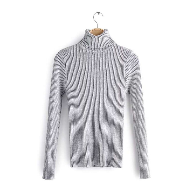 Sweater Supplier - OEM Custom Women Turtleneck High Neck Cotton