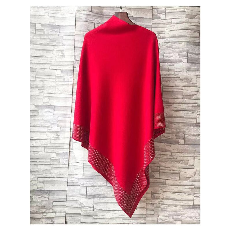 Shawl Poncho Supplier - OEM Winter Warm Luxury Shiny Wool