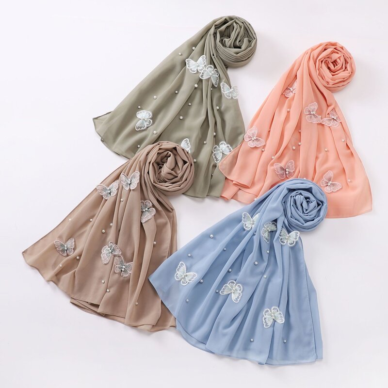 Hijab Factory - OEM Rhinestone Chiffon Pearl Malaysia Tudung