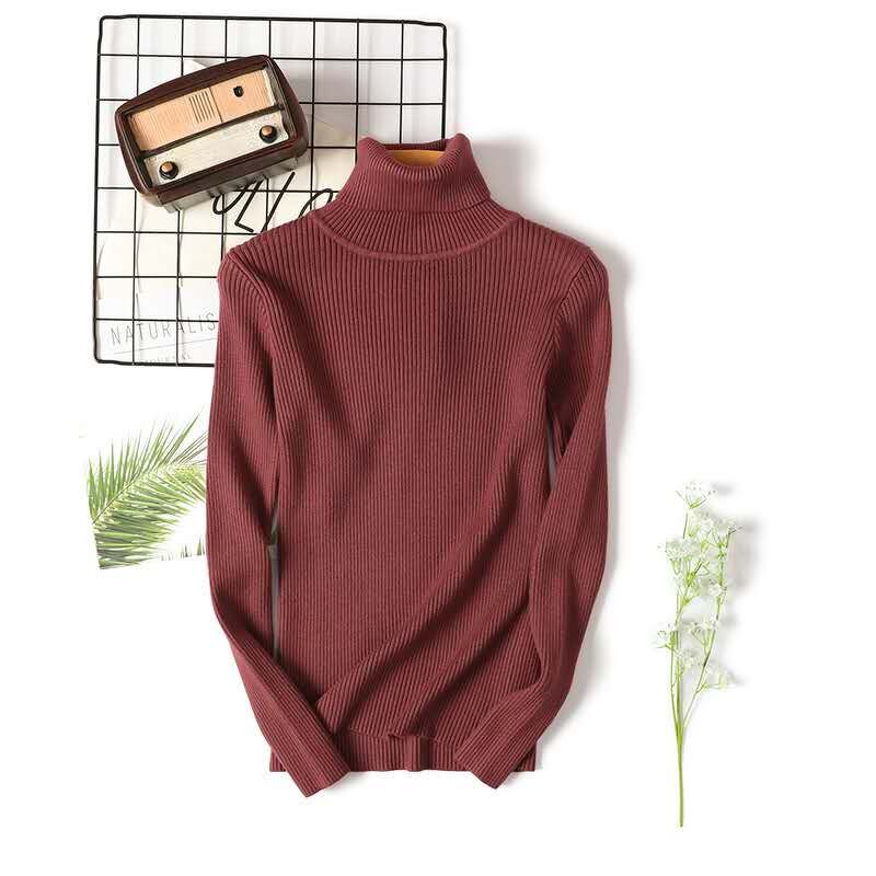 Sweater Supplier - OEM Custom Women Turtleneck High Neck Cotton