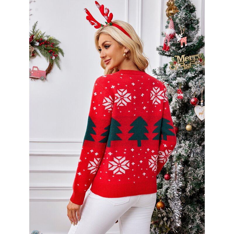 Christmas Sweater Factory - OEM Fashion Women Plus Size Crewneck
