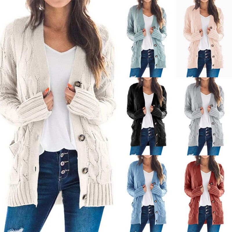 Cardigan Manufacturer - OEM Women's Pockets Loose Casual Open