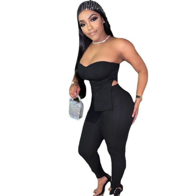 Outfits Set Factory - OEM Summer Party Club 2 Piece Ribbed