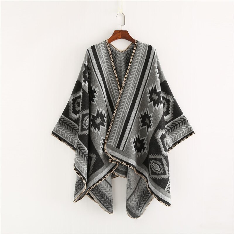 Poncho Shawl Supplier - OEM Multi Color Winter Thick Bohemia