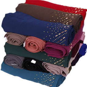 Chiffon Scarf Supplier - OEM Women's Soft Islamic Shawls Rhinestone