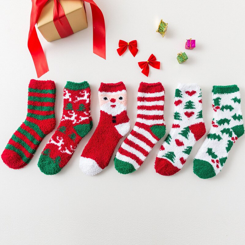 Christmas Socks Supplier - OEM Custom Spandex Jacquard Fuzzy