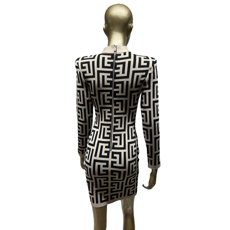 Bodycon Dress Factory - OEM Fashion Jacquard Weave Long Sleeve