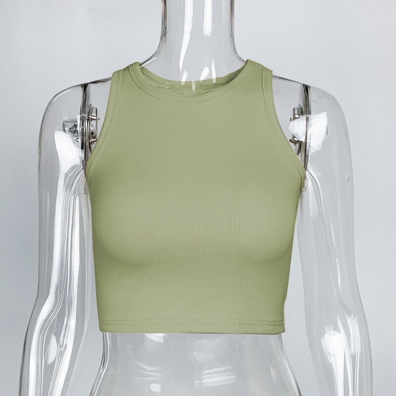 Crop Top Supplier - OEM Custom Logo Ladies Cotton Knitted