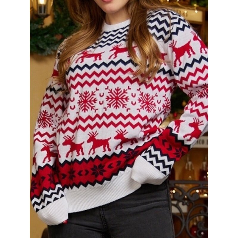 Knitted Pullovers Factory - OEM Red Women's Plus-Size Merry