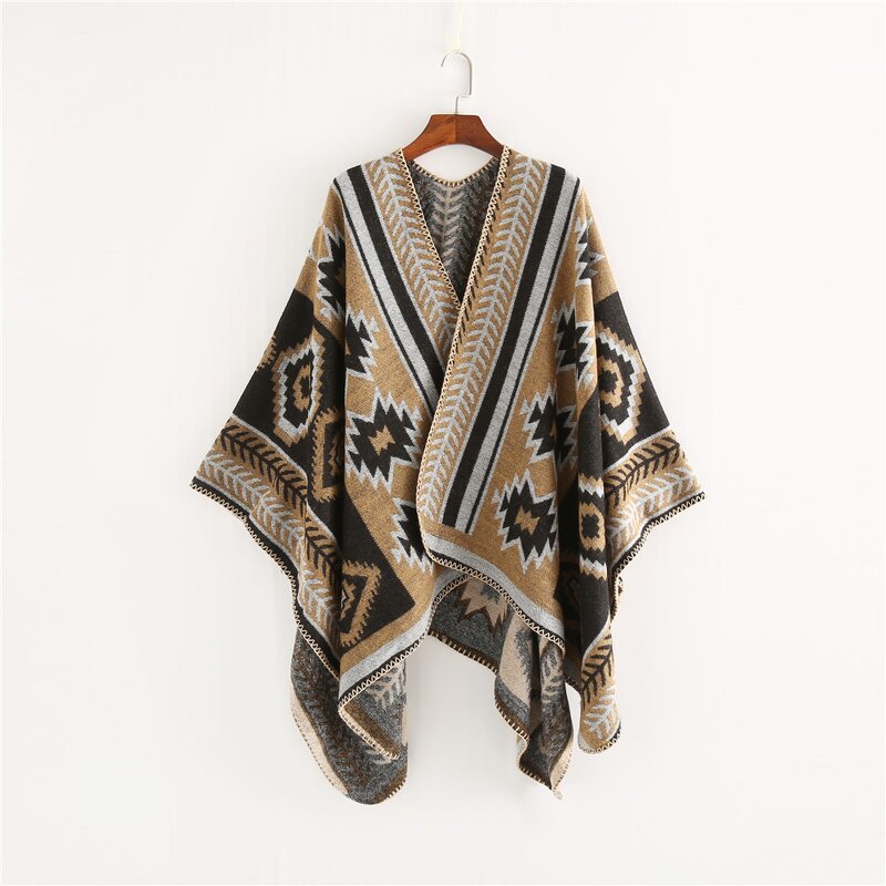 Poncho Shawl Supplier - OEM Multi Color Winter Thick Bohemia