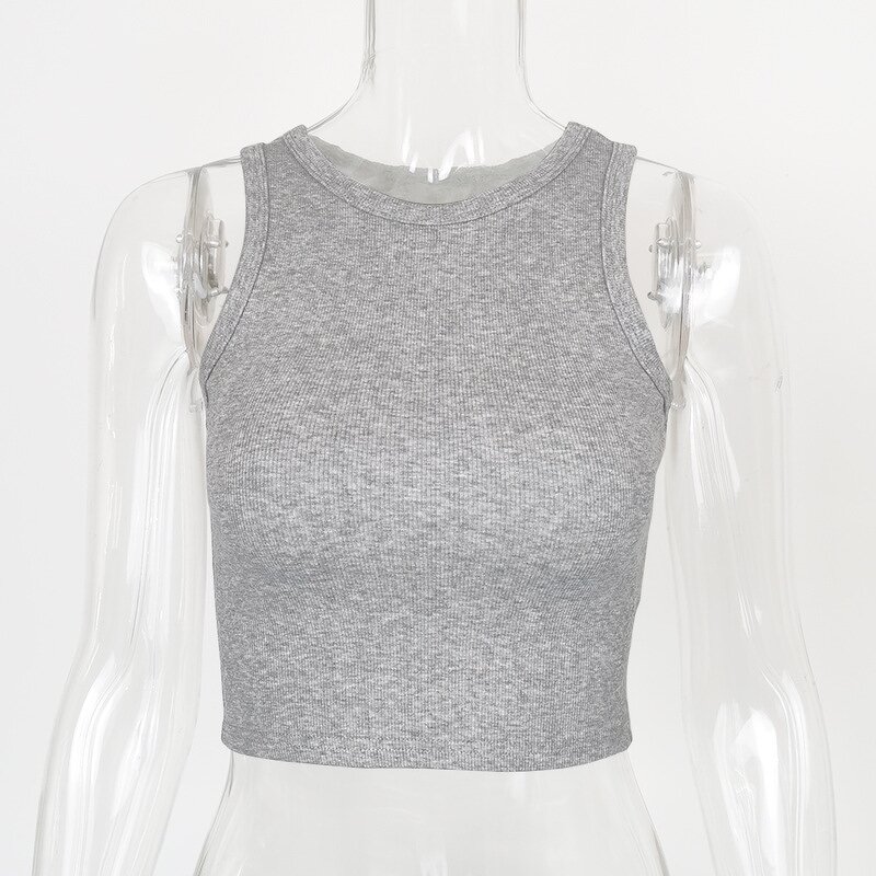 Crop Top Supplier - OEM Custom Logo Ladies Cotton Knitted