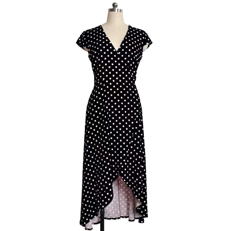 Dress Factory - OEM Summer Casual Polka Dots Split Elegant