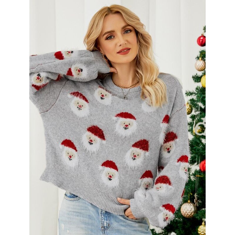 Christmas Pullover Supplier - OEM Fall Winter Casual Jacquard Chunky