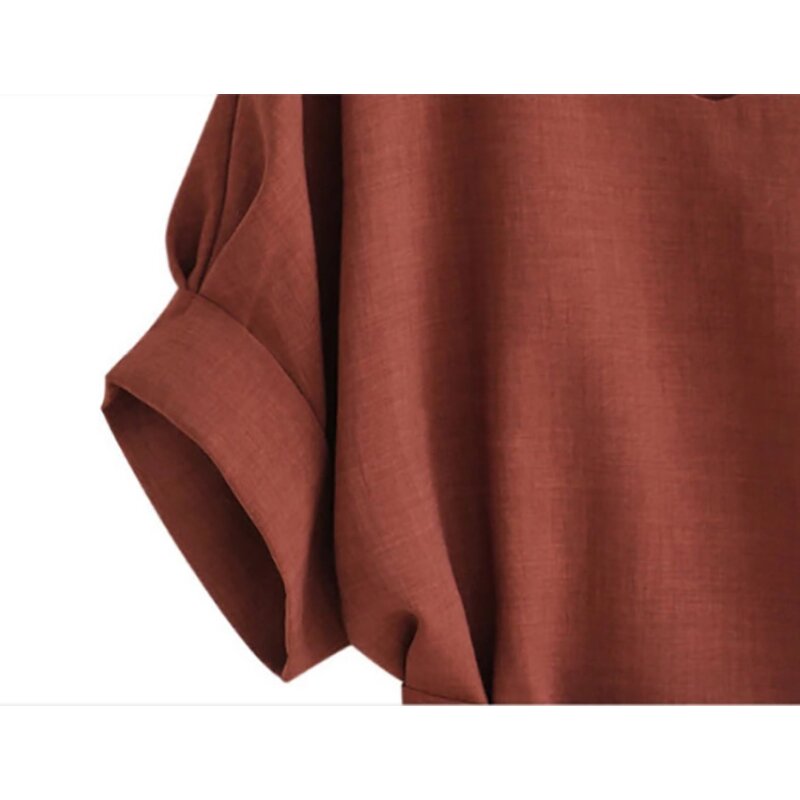 Blouse Manufacturer - OEM Women's Linen Tunic V Neck Big Bow