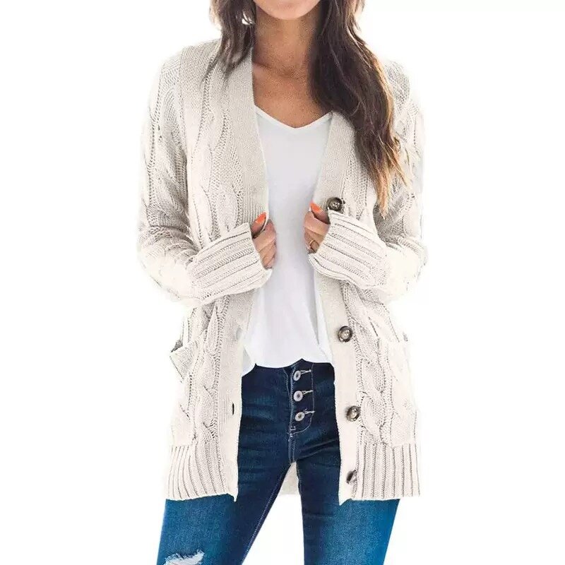 Cardigan Manufacturer - OEM Women's Pockets Loose Casual Open