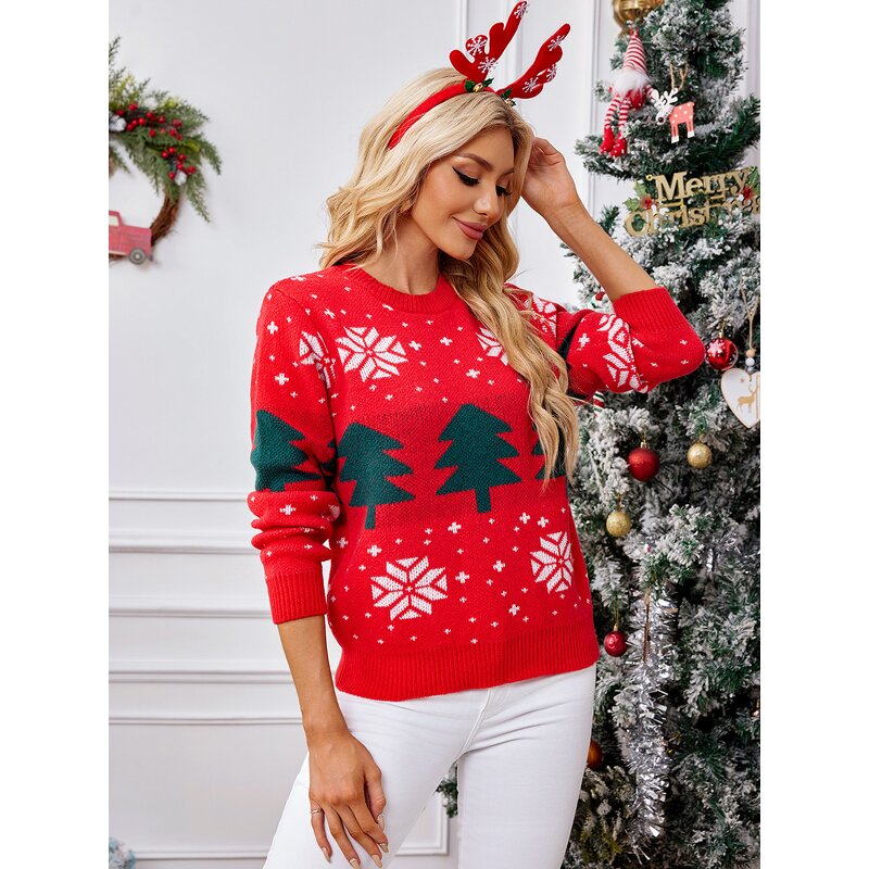 Christmas Sweater Factory - OEM Fashion Women Plus Size Crewneck