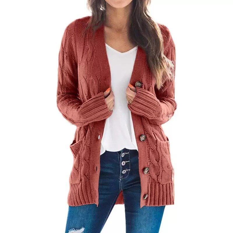 Cardigan Manufacturer - OEM Women's Pockets Loose Casual Open