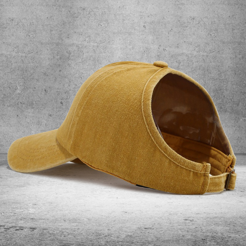 Ponytail Baseball Cap Manufacturer - OEM Washed Vintage Distressed Duckbill